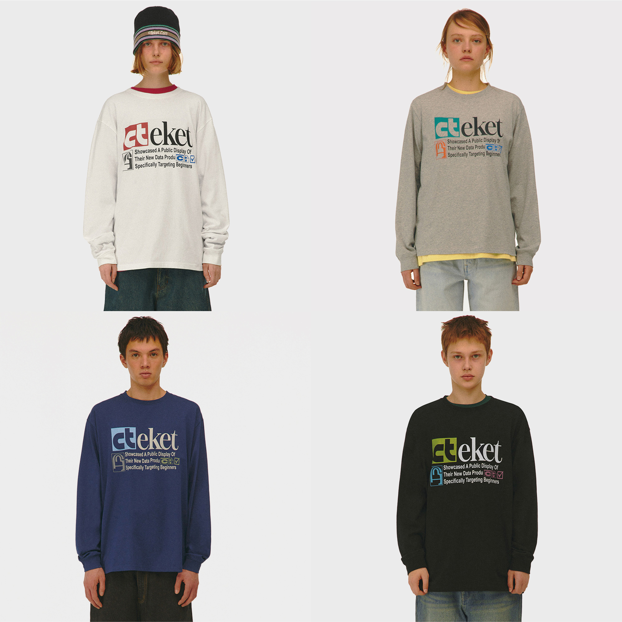 Tシャツ・カットソー AECA WHITE AECA SIGN LONG SLEEVEWASHED YELLOW AECA SIGN LONG SLEEVE-WASHED YELLOW - 감도 깊은 취향 셀렉트