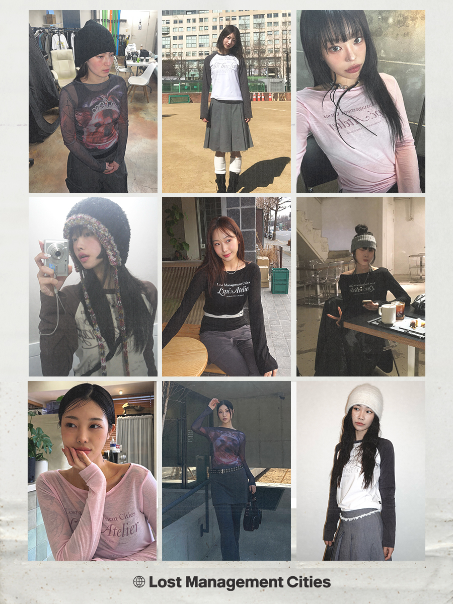 WM PRINTED MESH LONG SLV TEE black - 감도 깊은 취향 셀렉트샵