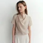 COWL NECK BLOUSE (BEIGE)