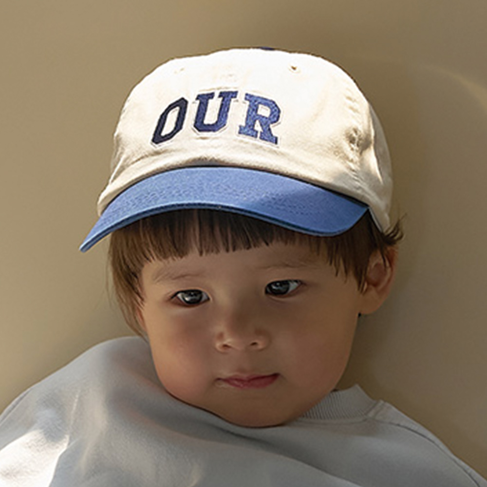 Two Tone Washed OG Logo 6panel Cap_Light Gray & Navy - 감도