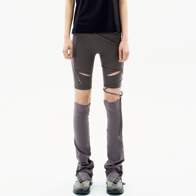 ★NOFFICIALNOFFICE★RIBBON SHIRRING MIDI LEGGINGS BK★正規品 RIBBON SHIRRING MIDI LEGGINGS BLACK - 감도 깊은 취향 셀렉트