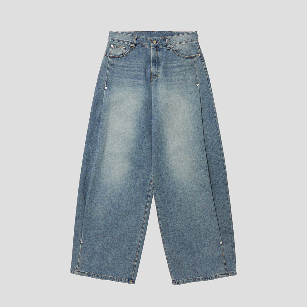 AEAE★韓国★人気★男女兼用★LAYERED DENIM PANTS [BLACK] BOTTOM - aeae