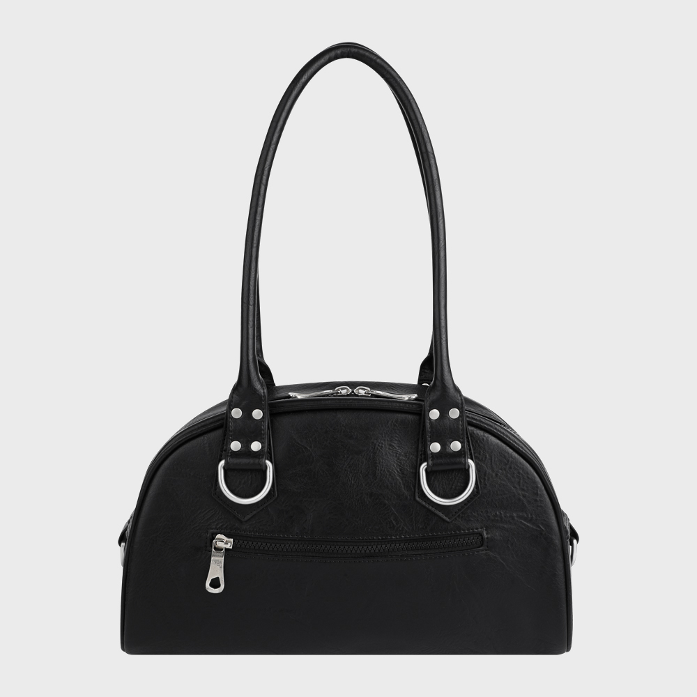 Studded Leather Bowling Bag (Black) - 감도 깊은 취향 셀렉트