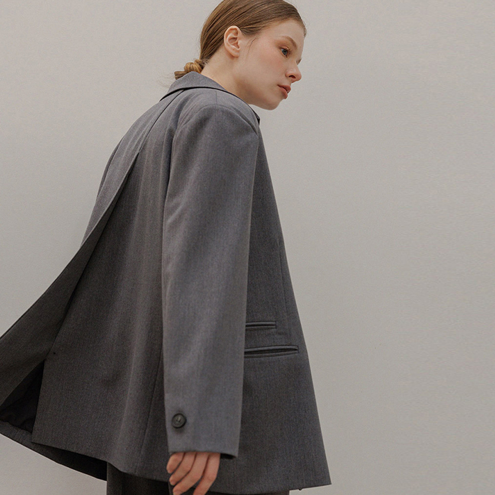 【SOFT SEOUL】 CUTOFF OVERFIT SINGLE JACKET [GREY] 한섬 EQL