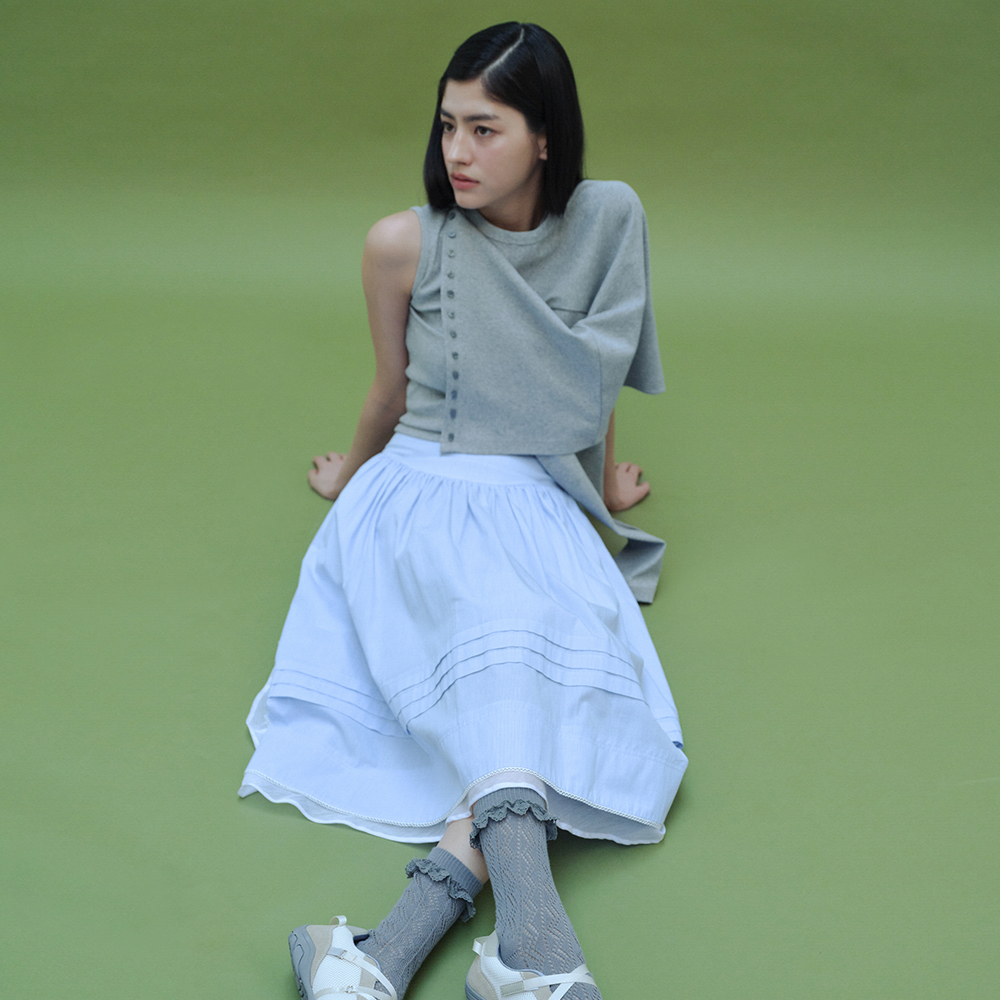 韓国商品/HOKUSPOKUS Garden Veil Volume Skirt Garden Veil Volume Skirt_White - 감도 깊은 취향 셀렉트샵 29CM