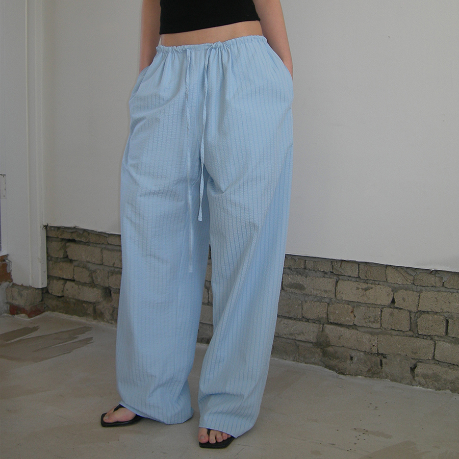 韓国商品/POLYSOOEM CHECK SUMMER PANTS CHECK SUMMER PANTS (BLUE) - 감도 깊은 취향 셀렉트샵 29CM