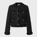 Antique Crop Tweed Jacket (black)