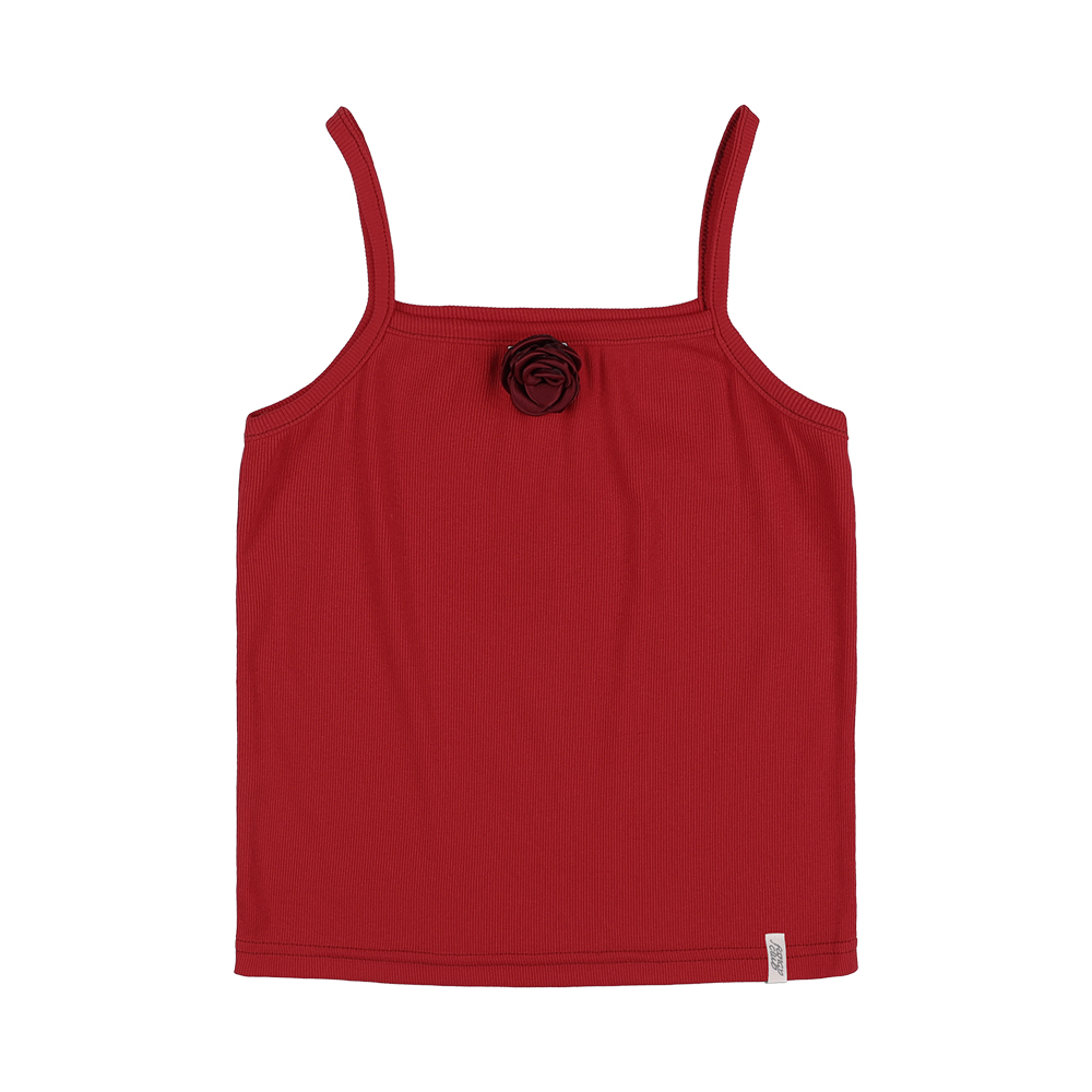 3-WAY LETTERING CORSAGE TEE (RED) F25QB106 - 감도 깊은 취향