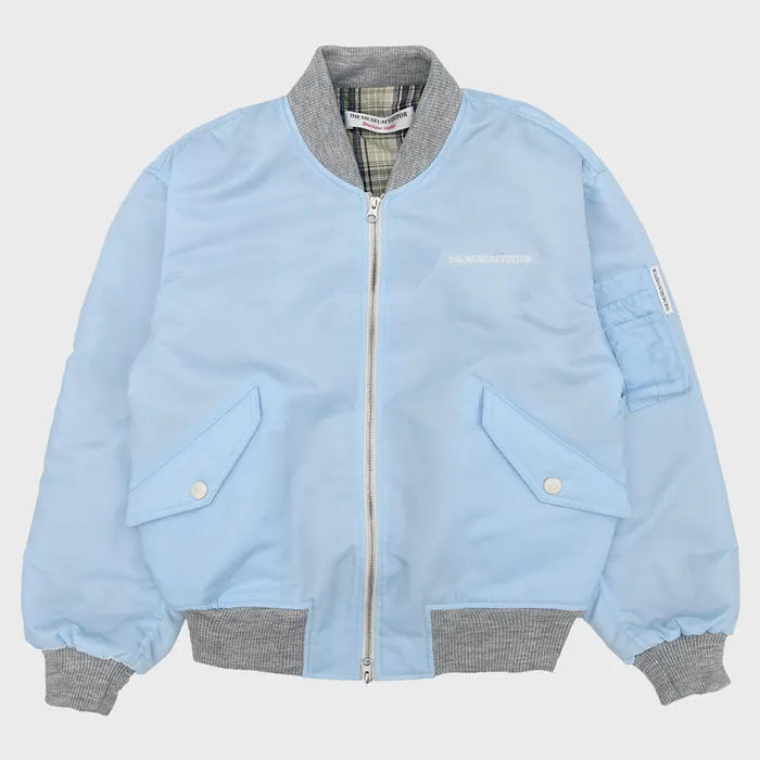 [THE MUSEUM VISITOR]★韓国人気★SHIRRING MA-1 JACKET SHIRRING MA-1 JACKET (SKY BLUE) - 감도 깊은 취향 셀렉트샵 29CM