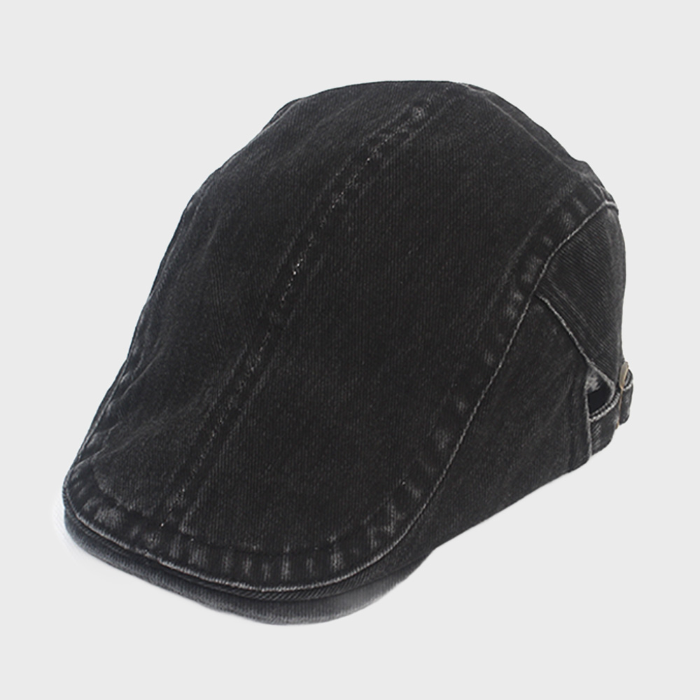 ハンチング・キャスケット UNIVERSAL CHEMISTRY Bio Washing Side Belt Huntingcap 4FK1114 Vintage Washing Black Side Belt Huntingcap 헌팅캡 - 감도