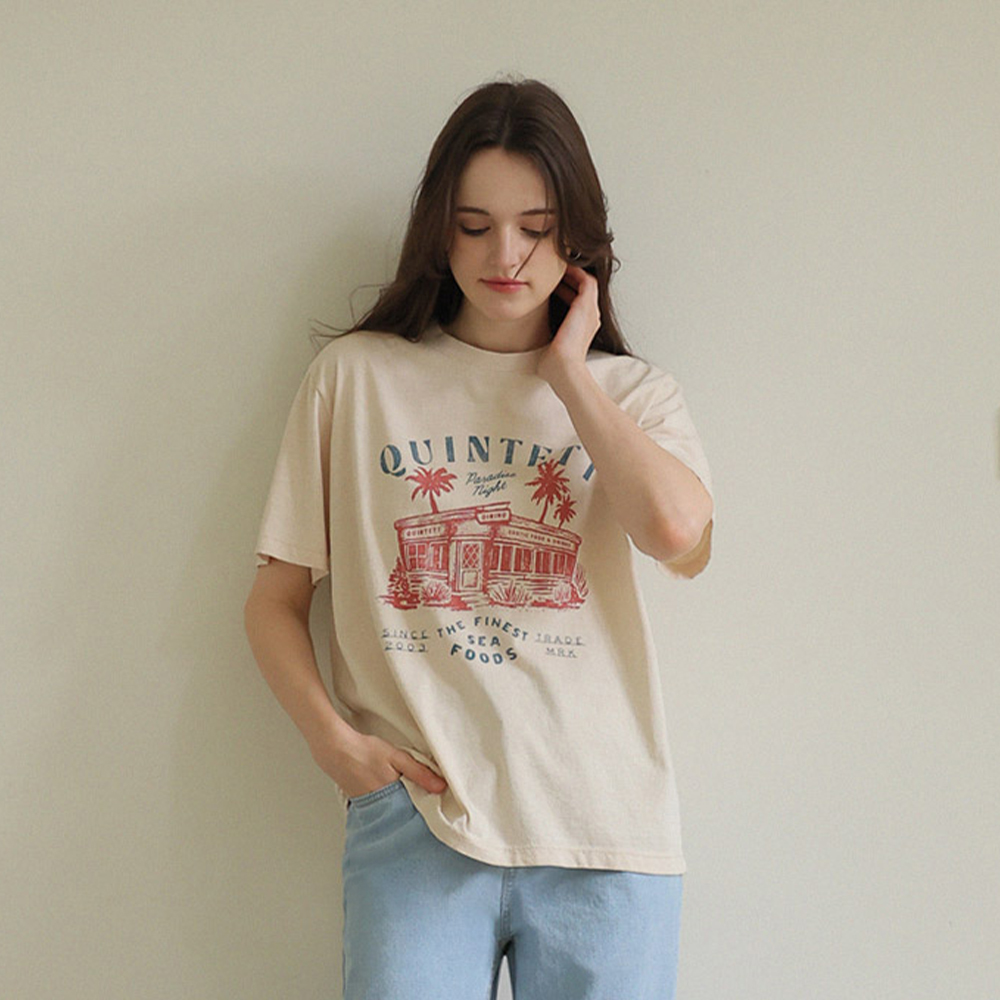 韓国【HOTEL PARIS CHILL】Paper Heart T-Shirt (5color) 호텔 파리칠]Paper Heart T-Shirt (5color)