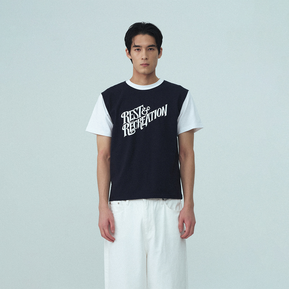 【Rest & Recreation】 WAVE LOGO COLORATION T-SHIRT / 追跡付 Rest & Recreation] WAVE LOGO COLORATION T-SHIRT - WHITE 正規
