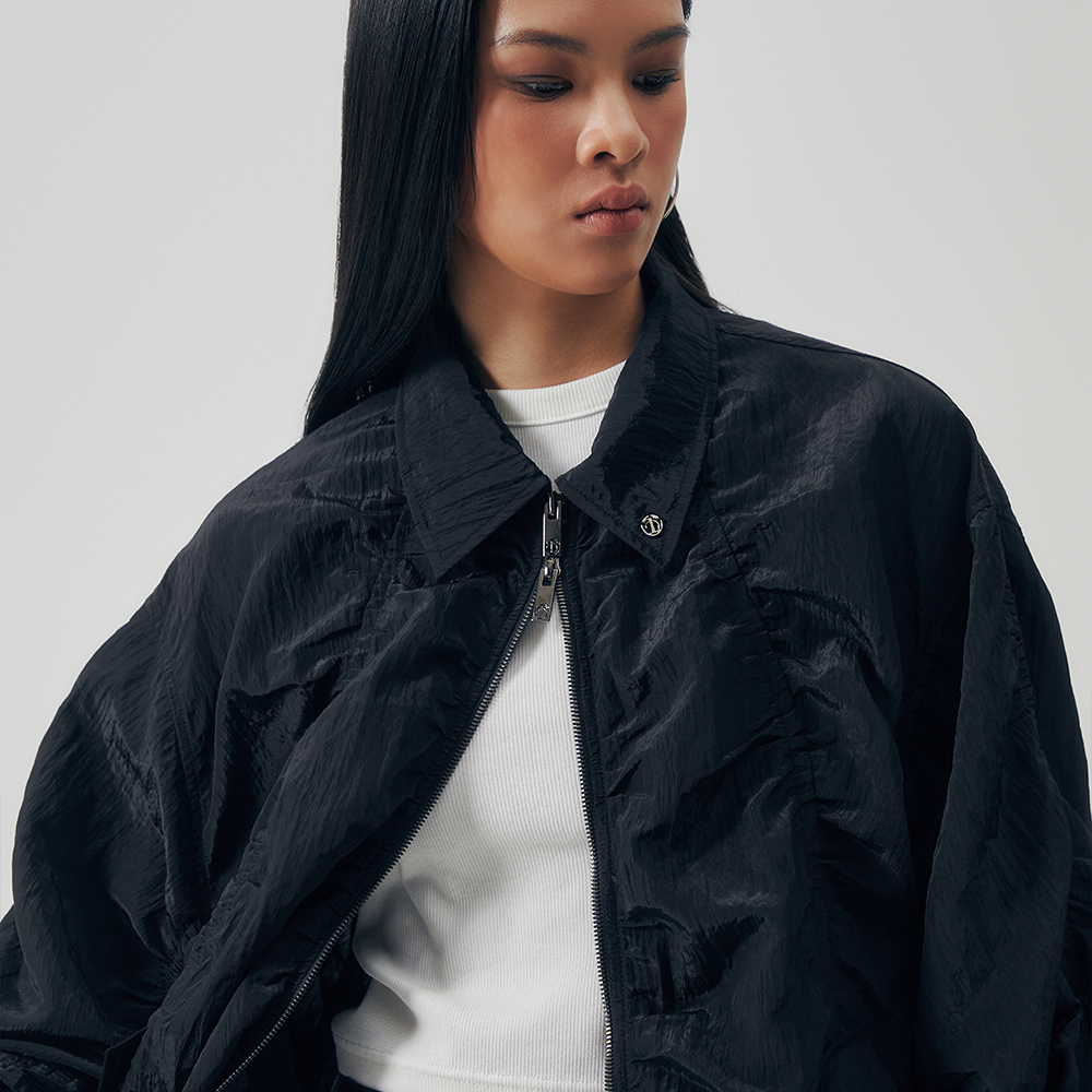 韓国商品/TREMINGBIRD Airy Sheer Shirring Jumper Airy Sheer Shirring Jumper [ Black ] - 감도 깊은 취향 셀렉트