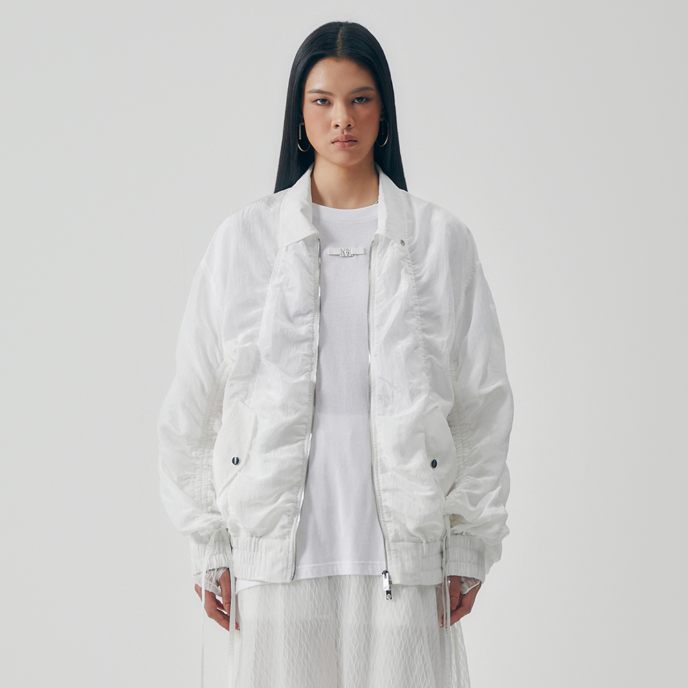 MATIN KIM LOGO COATING JUMPER IN IVORY - 감도 깊은 취향