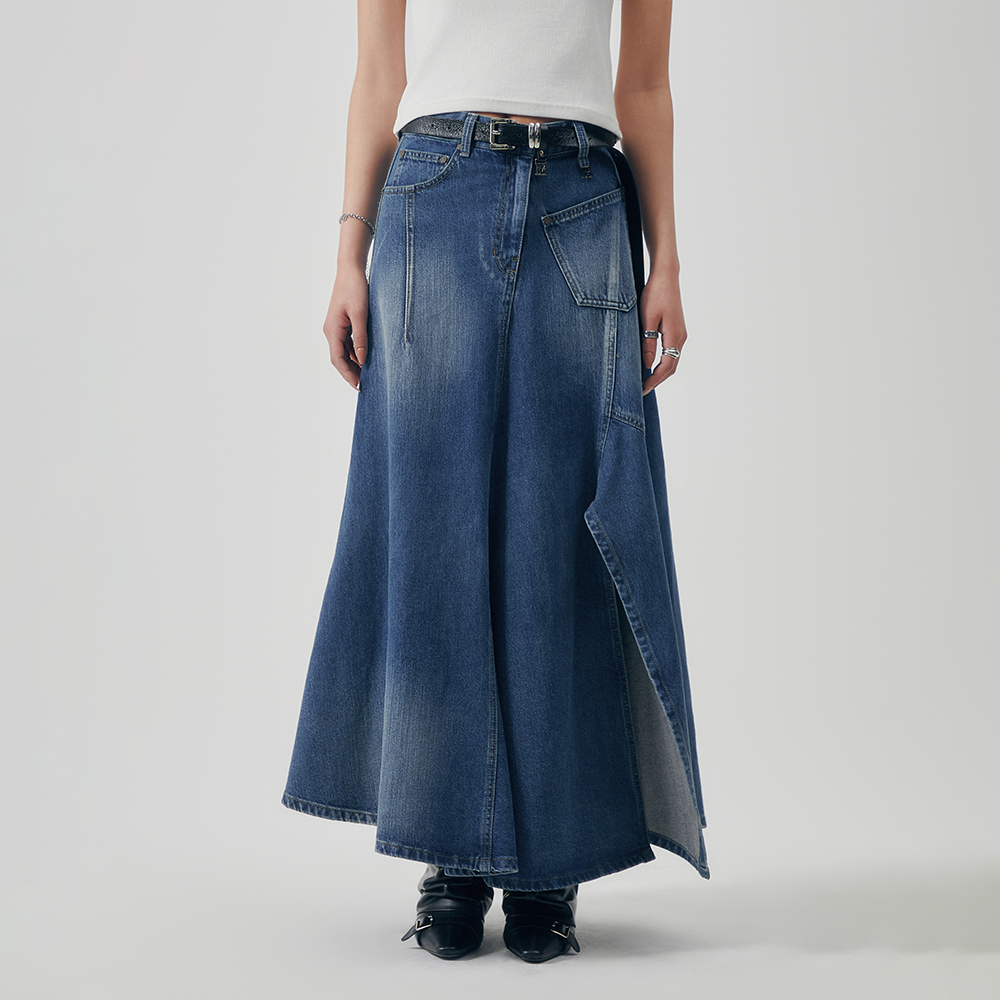 韓国商品/TREEMINGBIRD Featherlight Pintuck Skirt Featherlight Pintuck Skirt [ Khaki Gray ] - 감도 깊은 취향