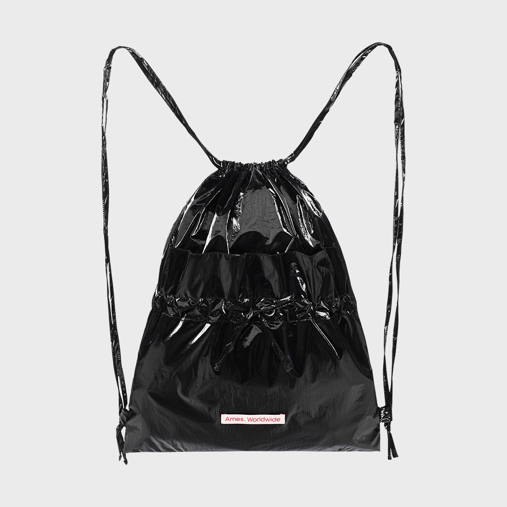 ● AEAE ● WEB LOGO GYM SACK SILVER AEAE Web Logo Gym Sack Silver: Stylish & Durable Gym Bag for