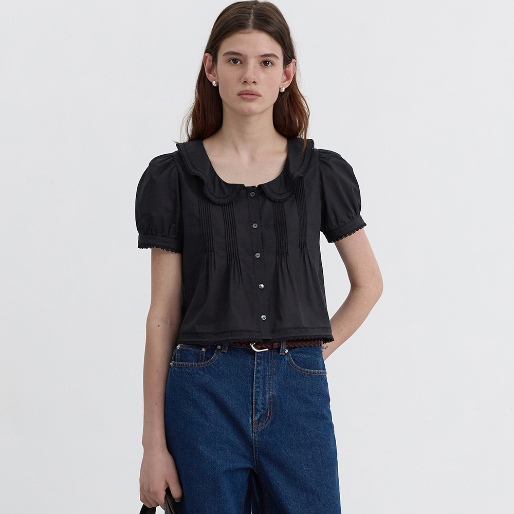 Tシャツ・カットソー Dunst JANE FRILL BLOUSE SOFT BLUE_UDBL5B222B1 DUNST-JANE FRILL BLOUSE SOFT BLUE_UDBL5B222B1│삼성물산
