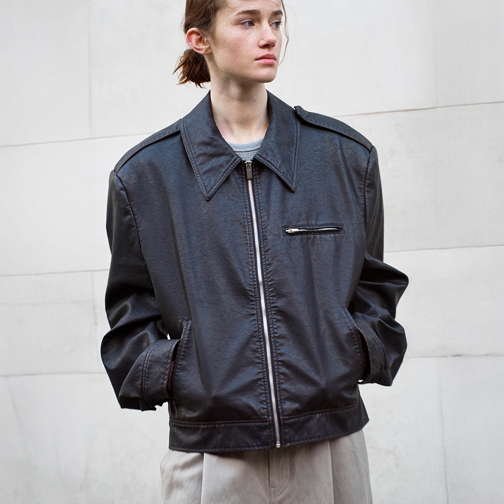 Polysooem WASHED LEATHER WESTERN JACKET