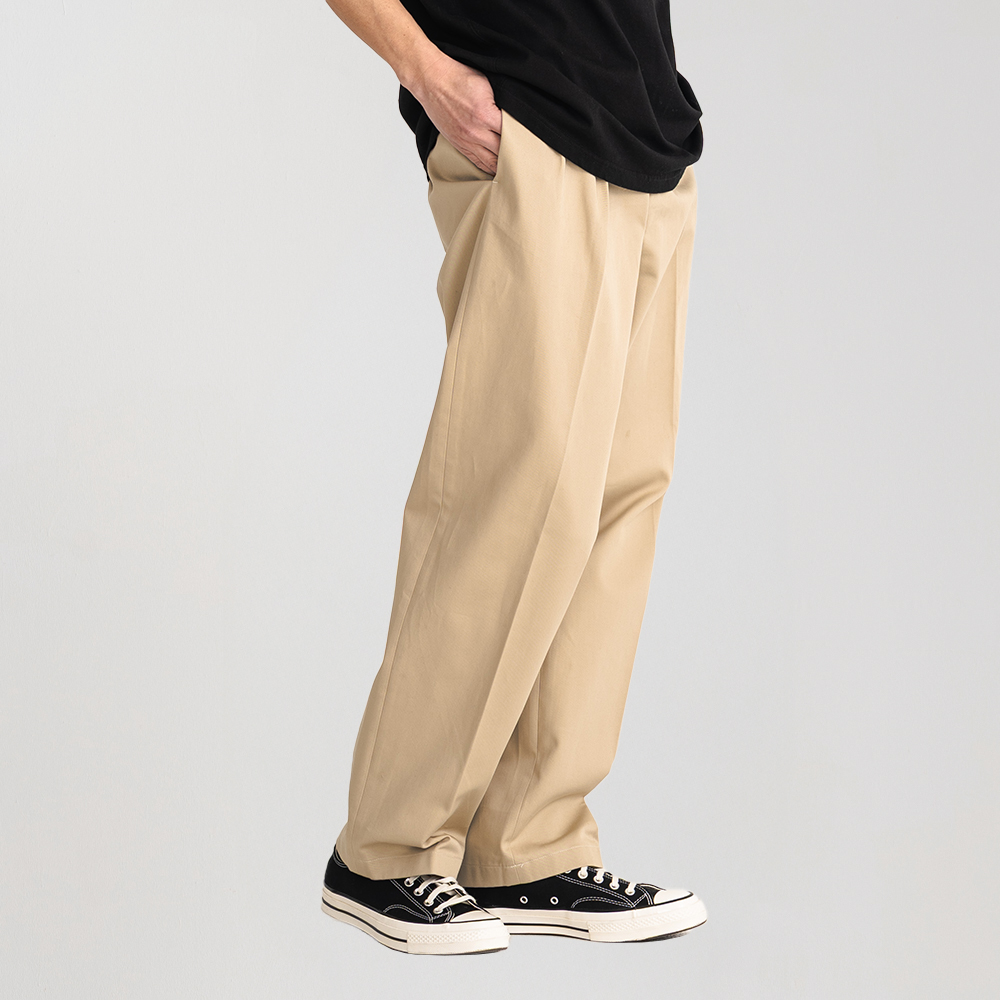 パンツ two tuck cotton wide short pants (BEIGE) everyone two tuck cotton wide short pants (BEIGE) | everyone