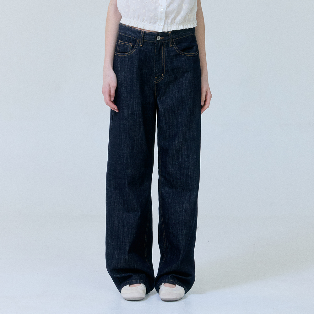 ★ POSZER★ Non-Fade Denim Pants Indigo Blue 241NFDPT043 ☆ POSZER☆ Non-Fade Denim Pants Indigo Blue 241NFDPT043