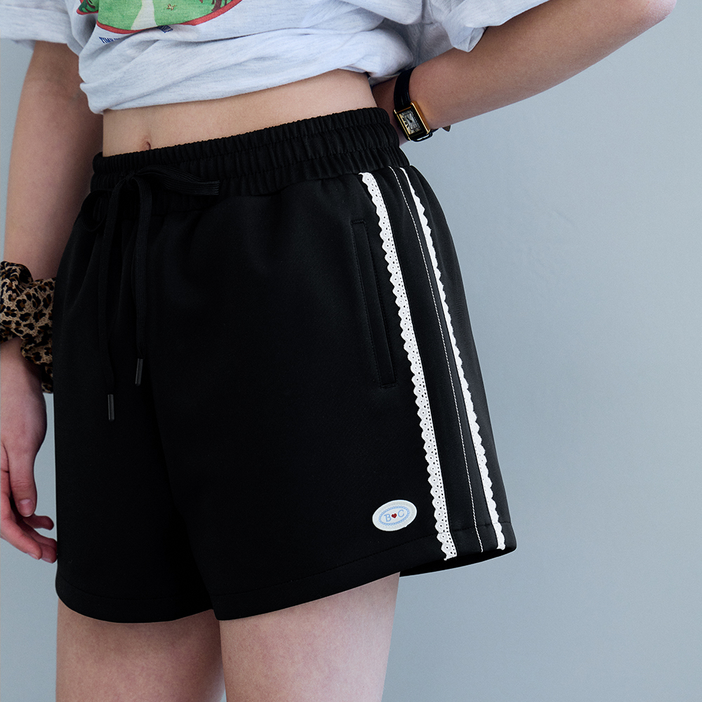 Lace Track Shorts [Black] - 감도 깊은 취향 셀렉트샵 29CM