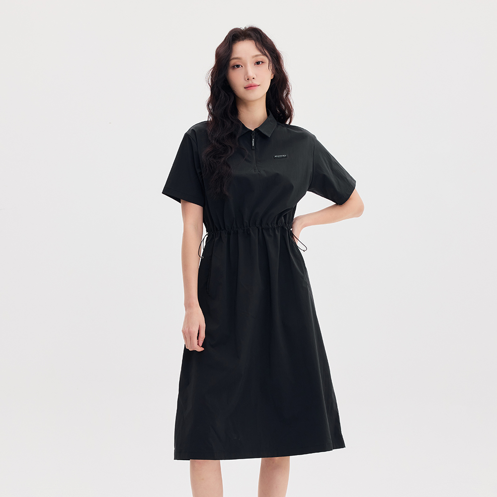 [Clove]★24SS★韓国大人気 ★Half Zip-Up Dress 24SS clove] Half Zip-Up Dress (Black) - 감도 깊은 취향