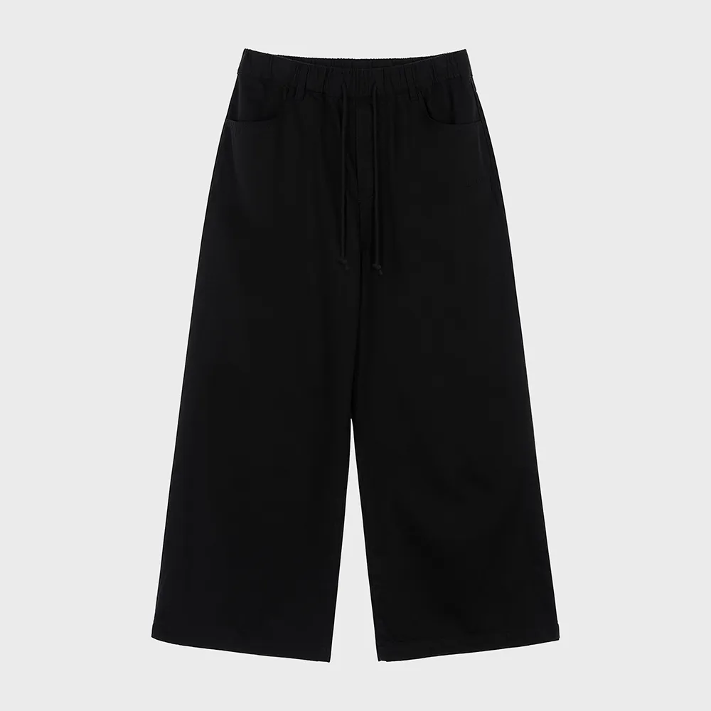 TWO-TUCK LINEN WIDE BANDING PANTS (BLACK) - 감도 깊은 취향