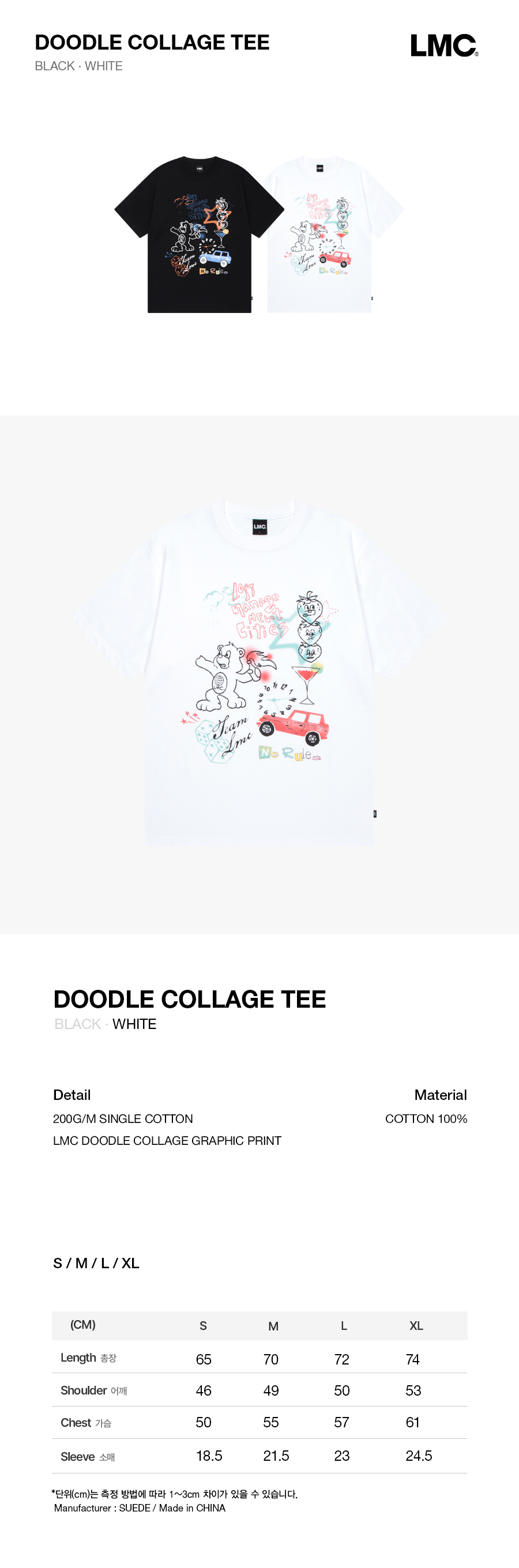 ★ LMC★ DOODLE COLLAGE TEE white 0LM45STS502WHT LMC Doodle Collage Tee - White | International Store