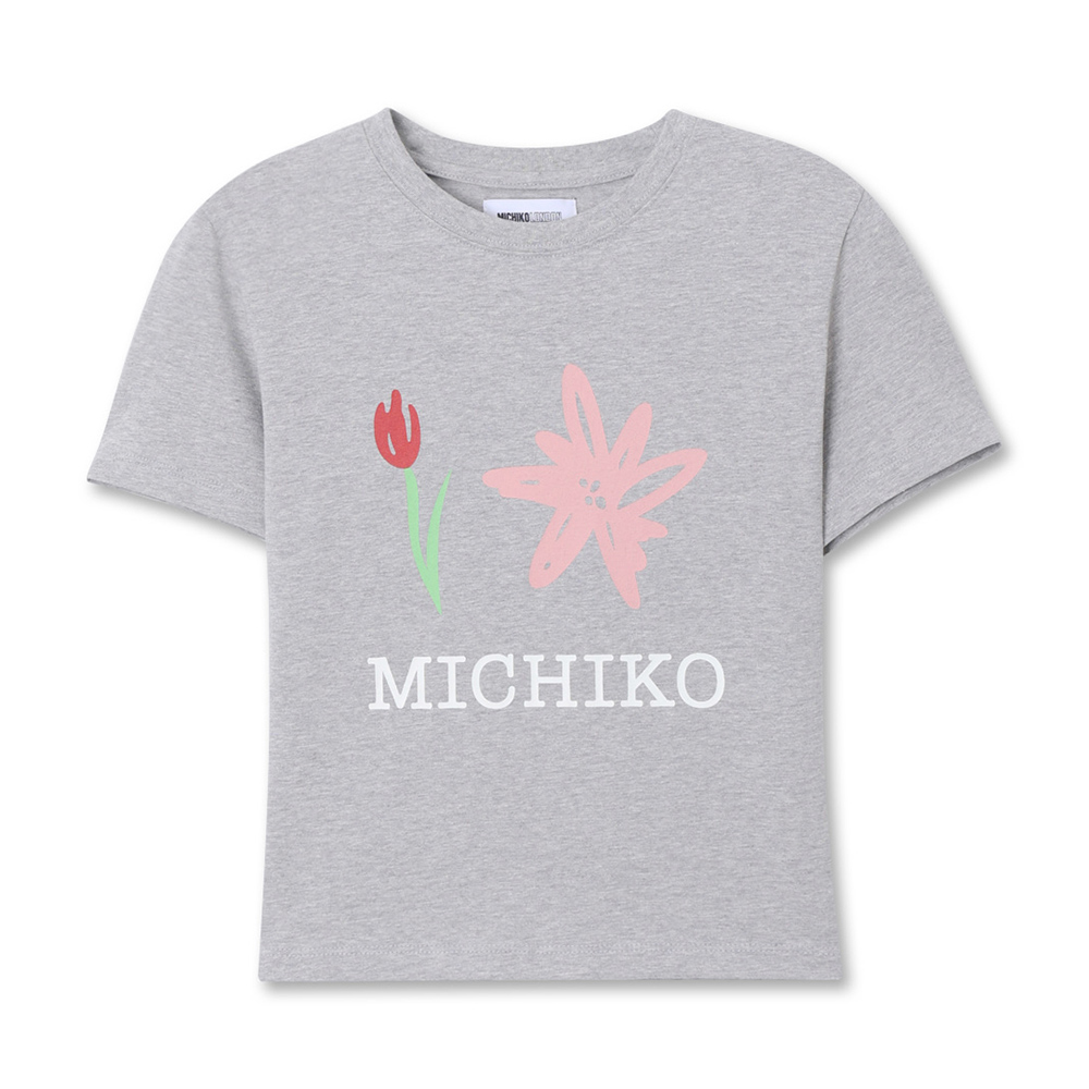 ＊韓国＊［MICHIKO LONDON］MICHIKO FLOWER CROP TOP 2C S,M MICHIKO FLOWER CROP TOP MELANGE GREY - 감도 깊은 취향 셀렉트