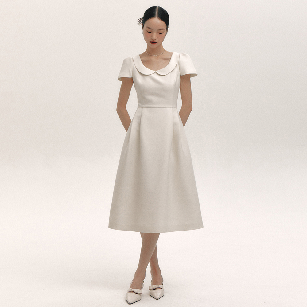 【韓国 The tis】LISIANTHIUS PINTUCK PLEATS DRESS_TT5S605IV 3rd] LISIANTHIUS PINTUCK PLEATS DRESS_TT5S605IV - 더티스