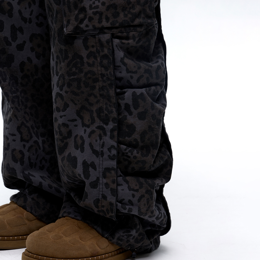 ●RSSC● WRINKLE MIXED LEOPARD CARGO PANTS - BROWN / unisex ○RSSC○ WRINKLE MIXED LEOPARD CARGO PANTS - BROWN / unisex