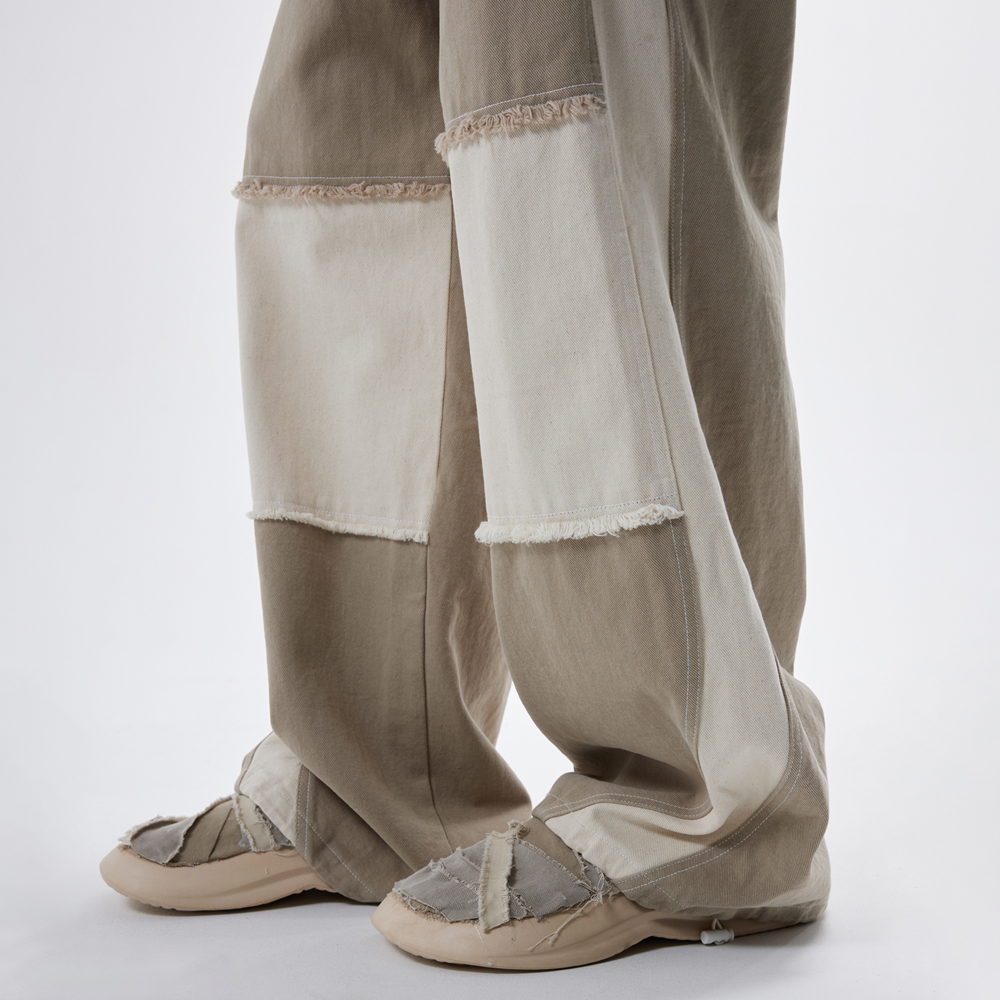 ★R.SHEMISTE★ INCISION WIDE DENIM PANTS BIEGE RSCBCFBO03BE CURVY INCISION WIDE DENIM PANTS - DENIM - R.shemiste