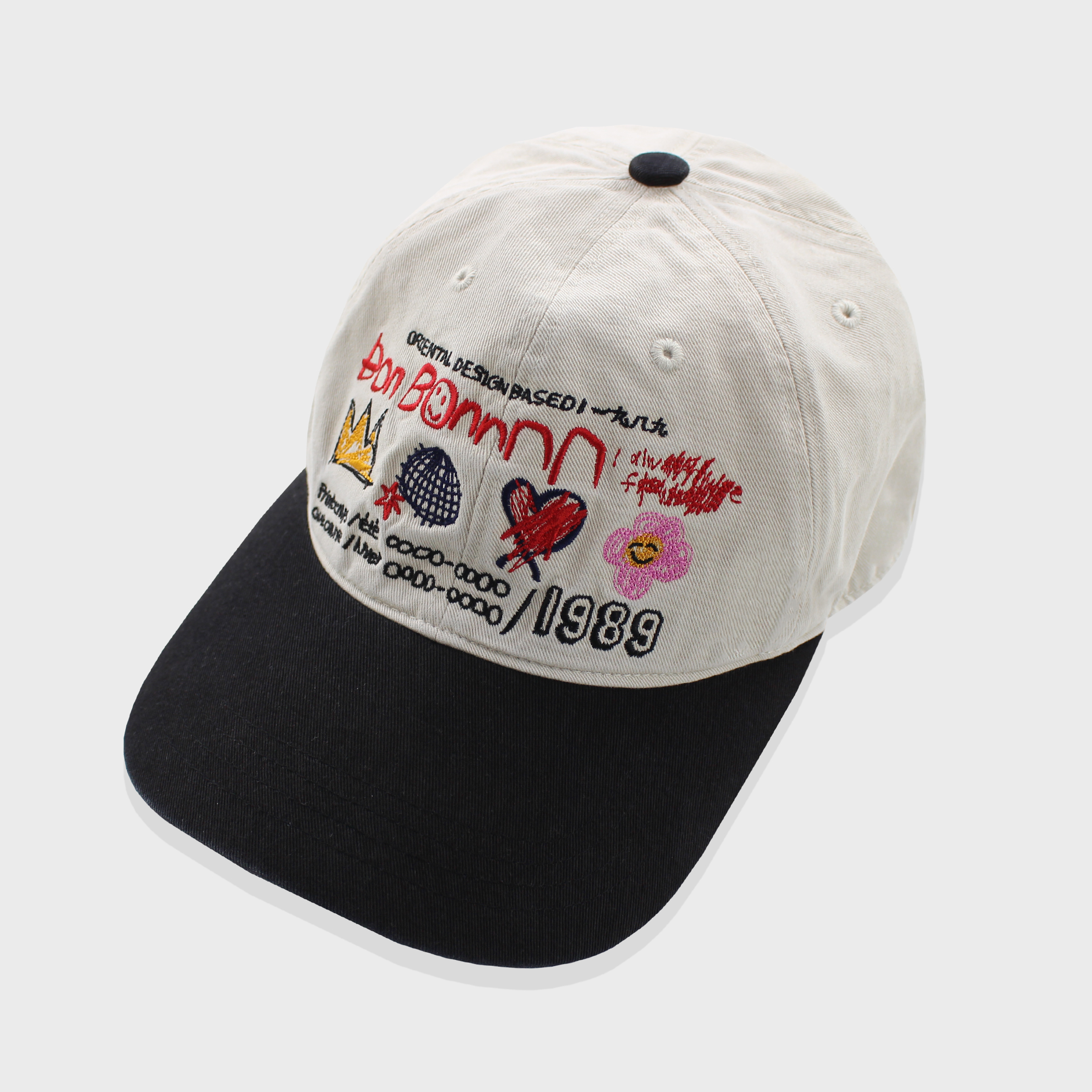 HELLO■Two Tone Washed OG Logo 6panel Cap_Light Gray & Navy Two Tone Washed OG Logo 6panel Cap_Light Gray & Navy - 감도