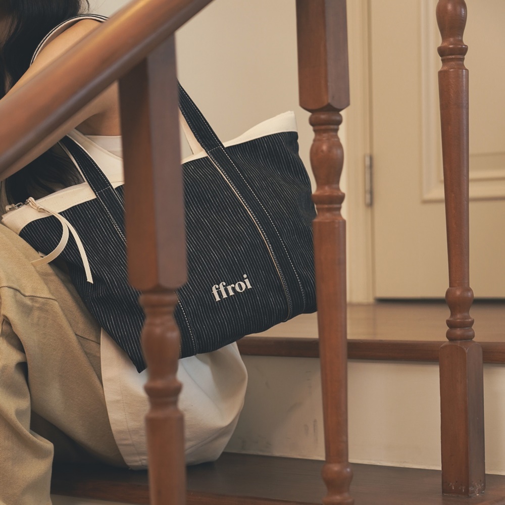 トートバッグ ffroi STRIPE ZIPPER ECO 5BNY606 stripe zipper eco - discover good goods