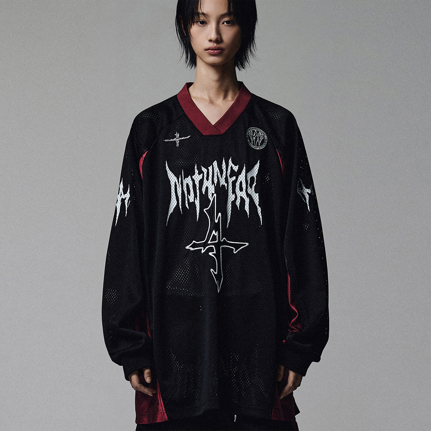[NOT4NERD] Bone Logo Mesh Long Sleeve ☆送料込☆ Bone Logo Mesh Long Sleeve - Black - 감도 깊은 취향 셀렉트샵