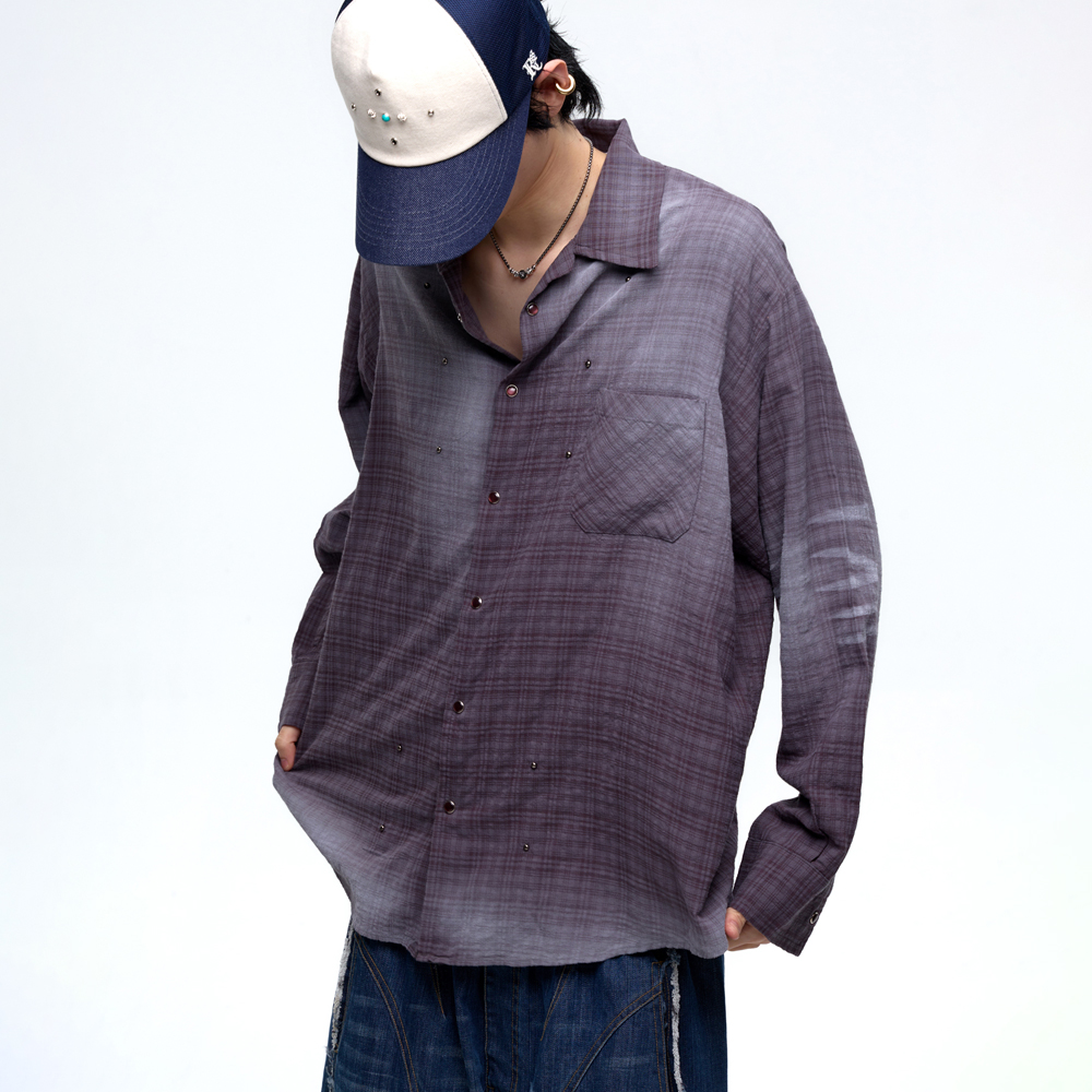 RIVET DYED CHECK SHIRT - NAVY - 감도 깊은 취향 셀렉트샵 29CM