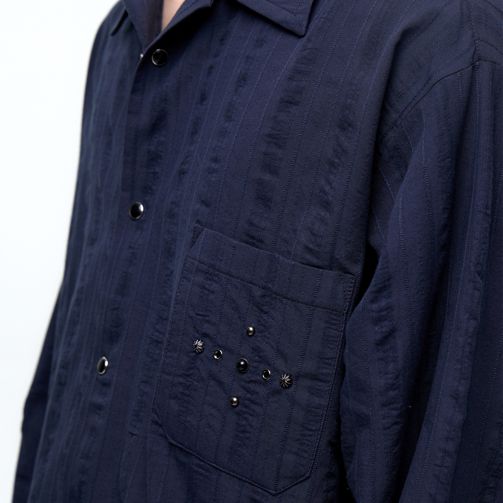 RIVET WRINKLE STRIPE SHIRT - NAVY - 감도 깊은 취향 셀렉트샵 29CM