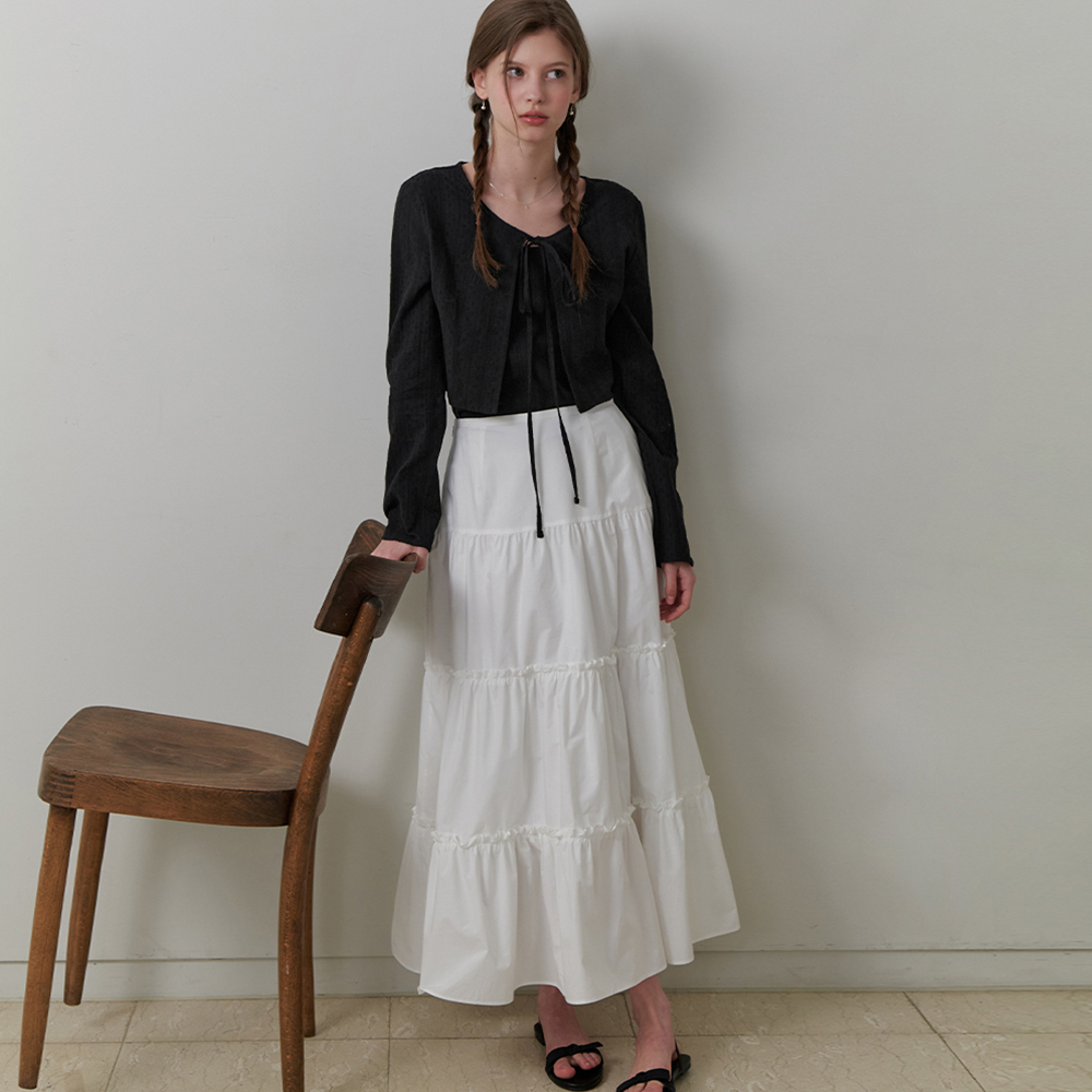 ●FOGDAWN● Star Lace Punching Cancan Skirt (white) Star Lace Punching Cancan Skirt (white) - 감도 깊은 취향