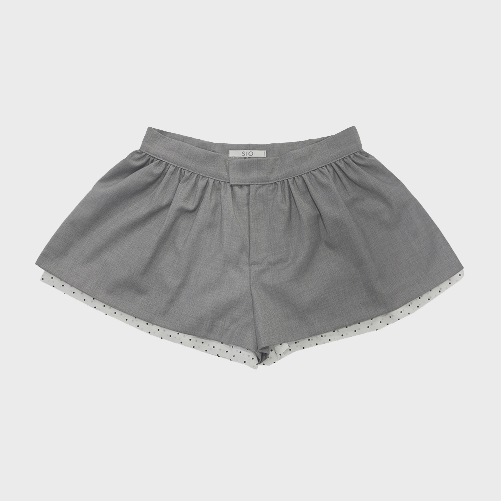 ★SIO★RIBBON FLOCKING MICRO SHORTS [CHARCOAL]★韓国送料込 RIBBON FLOCKING MICRO SHORTS [GREY] - 감도 깊은 취향 셀렉트