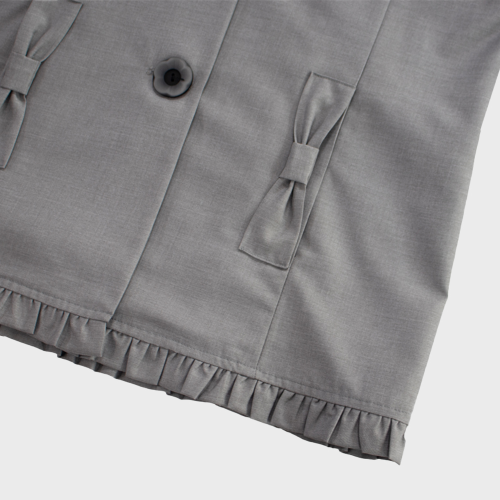 ★SIO★TWO BUTTON CROP SLEEVE JACKET[GREY]★正規品韓国送料込 TWO BUTTON CROP SLEEVE JACKET [GREY] - 감도 깊은 취향 셀렉트