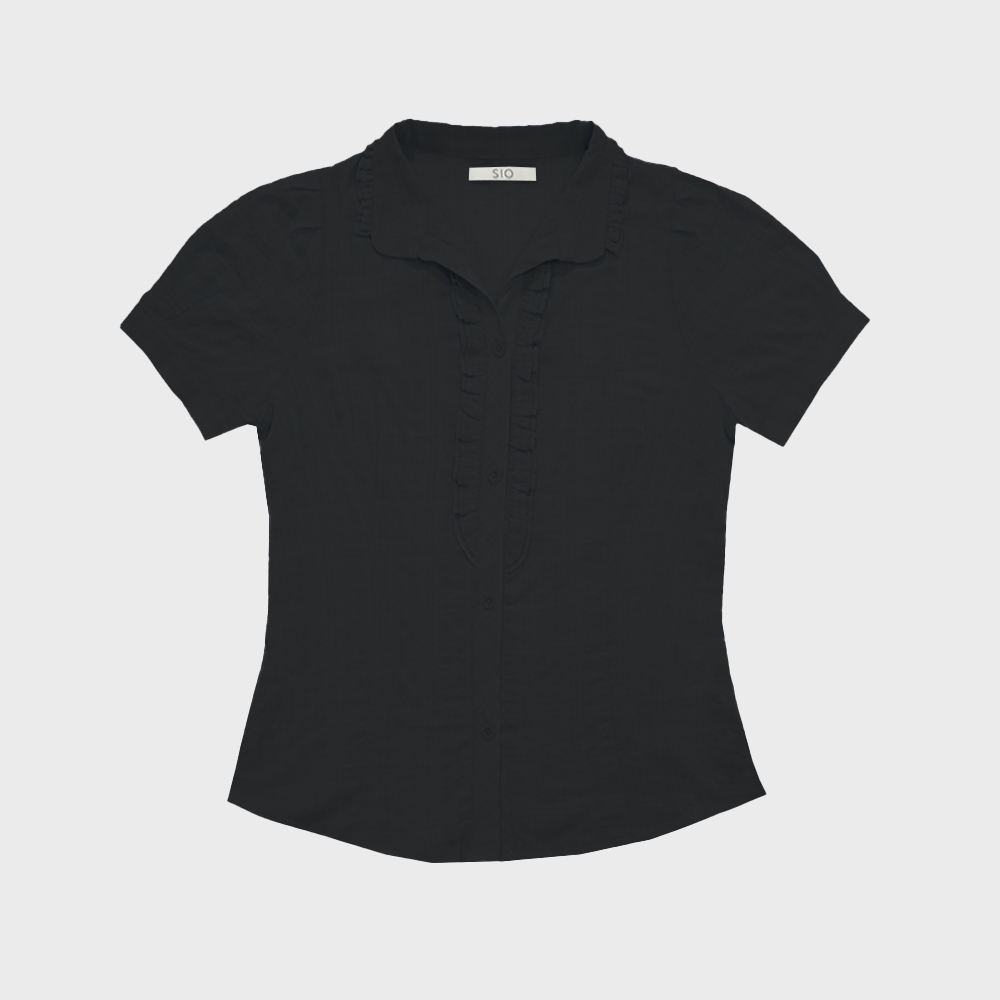 ★SIO★SIO SEOUL PEARL SHORT SLEEVE TOP [BLACK]★韓国送料込 SIO SEOUL PEARL SHORT SLEEVE TOP [BLACK] - 감도 깊은 취향
