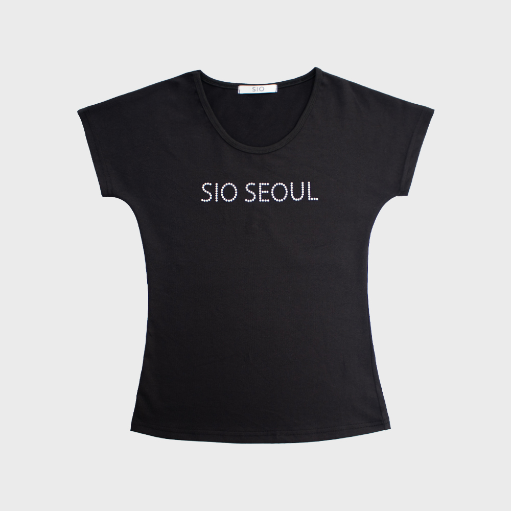 SIO SEOUL PEARL SHORT SLEEVE TOP [BLACK] - 감도 깊은 취향