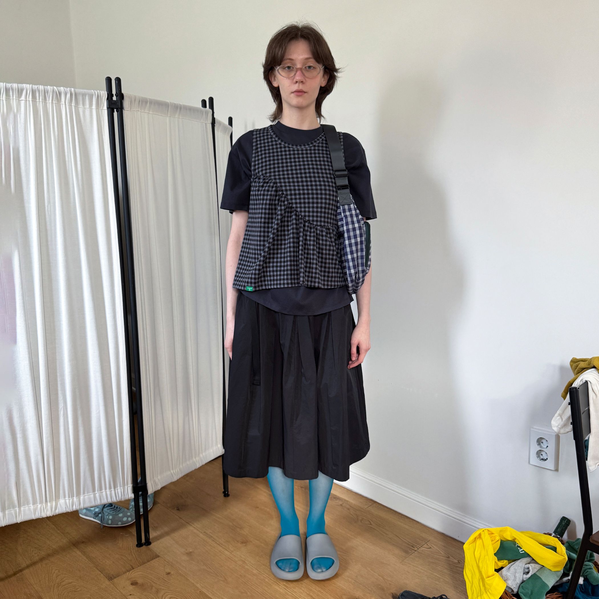 DOT MIXED MAXI SKIRT (LIGHT GREY) - 감도 깊은 취향 셀렉트샵 29CM