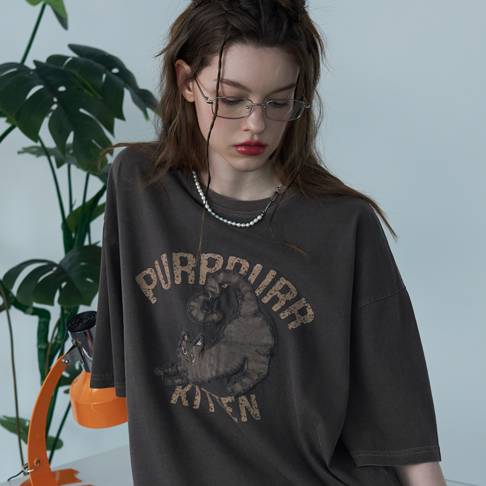Tシャツ・カットソー WOOALONG Skin Soft Cut-out T-shirt 5FT1578 Skin Soft Cut-out T-shirt - DEEP BLACK - 감도 깊은 취향