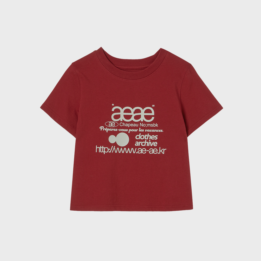 ● AEAE ● WEB LOGO CROP T-SHIRTS STRAWBERRY WEB LOGO CROP T-SHIRTS [STRAWBERRY] - 감도 깊은 취향 셀렉트