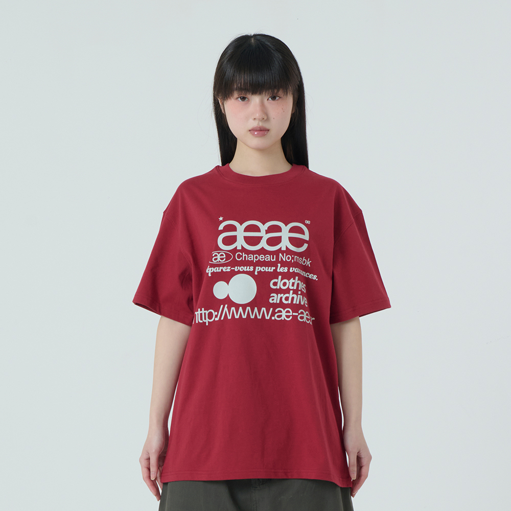 ● AEAE ● WEB LOGO CROP T-SHIRTS STRAWBERRY WEB LOGO CROP T-SHIRTS [STRAWBERRY] - 감도 깊은 취향 셀렉트