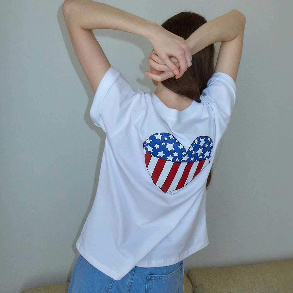 RONRON☆ROMANTIC PARTY BASIC FIT T SHIRT(3color) ROMANTIC PARTY BASIC FIT T SHIRT WHITE MELANGE - RONRON 론론
