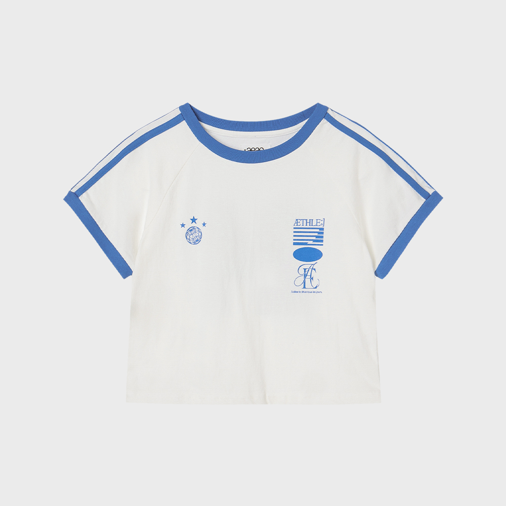 ATHLETE STRIPE HALF T-SHIRTS [WHITE] - 감도 깊은 취향 셀렉트