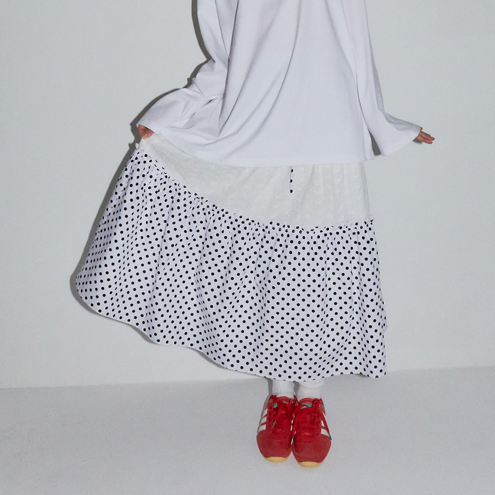 ★RONRON★韓国人気★DOT LACE MIX PATCH CANCAN LONG SKIRT★ MUSINSA | RONRON DOT LACE MIX PATCH CANCAN LONG SKIRT NAVY