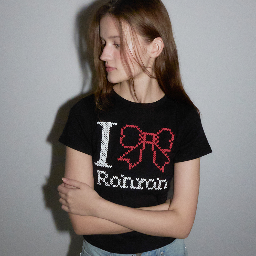 I RIBBON SLIM CROP T SHIRTS WHITE - 감도 깊은 취향 셀렉트샵 29CM